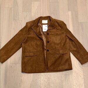 OAK + FORT Camel Suede Jacket
